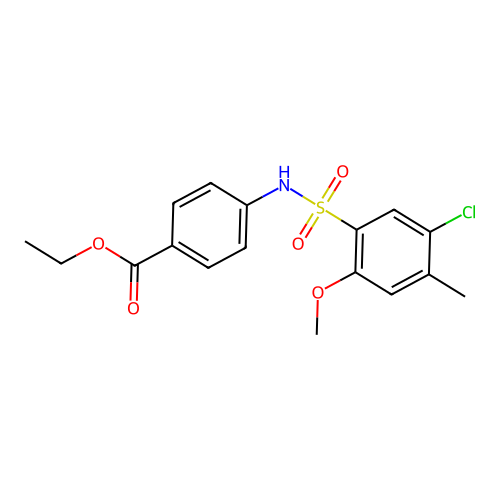 Ethyl 4-{[(5-chloro-2-methoxy-4-methylphenyl)sulfonyl]amino}benzoate structure