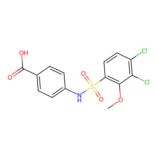 4-(3,4-Dichloro-2-methoxybenzenesulfonamido)benzoic acid structure