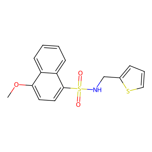 4-methoxy-N-(2-thienylmethyl)-1-naphthalenesulfonamide structure