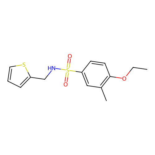 4-ethoxy-3-methyl-N-(2-thienylmethyl)benzenesulfonamide structure