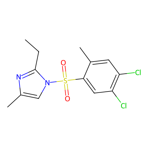 1-[(4,5-dichloro-2-methylphenyl)sulfonyl]-2-ethyl-4-methyl-1H-imidazole structure