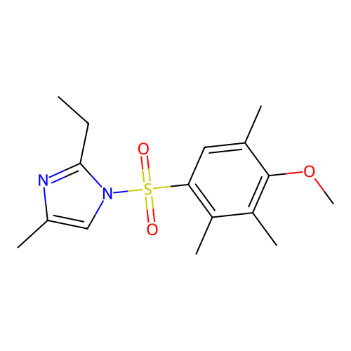 2-Ethyl-1-(4-methoxy-2,3,5-trimethylphenyl)sulfonyl-4-methylimidazole structure