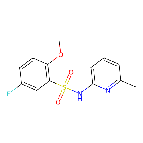 5-fluoro-2-methoxy-N-(6-methylpyridin-2-yl)benzenesulfonamide structure