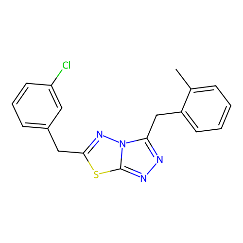 6-(3-Chlorobenzyl)-3-(2-methylbenzyl)[1,2,4]triazolo[3,4-b][1,3,4]thiadiazole structure