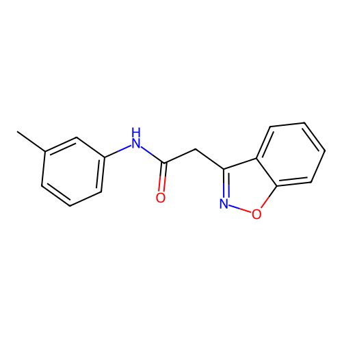 2-(1,2-benzoxazol-3-yl)-N-(3-methylphenyl)acetamide structure