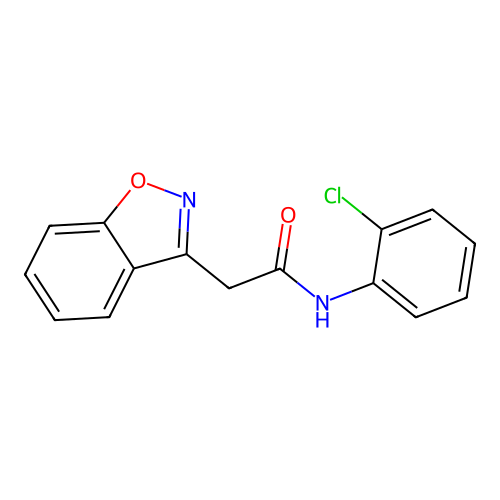 2-(1,2-benzoxazol-3-yl)-N-(2-chlorophenyl)acetamide structure