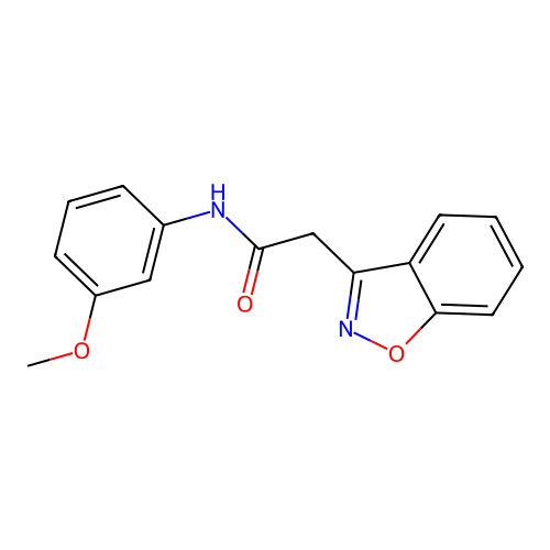 2-(1,2-benzoxazol-3-yl)-N-(3-methoxyphenyl)acetamide structure