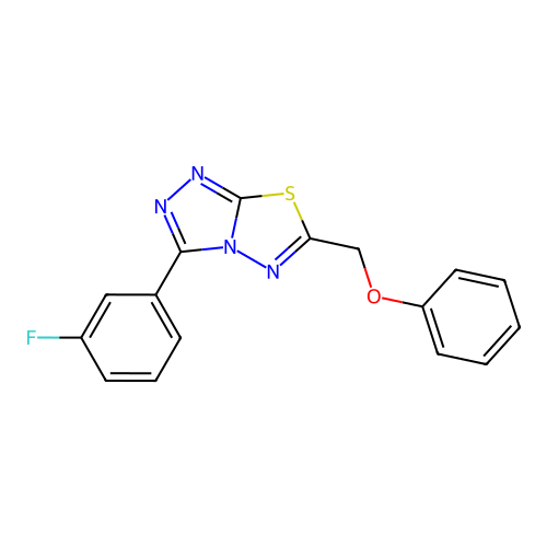 3-(3-Fluorophenyl)-6-(phenoxymethyl)-[1,2,4]triazolo[3,4-b][1,3,4]thiadiazole structure