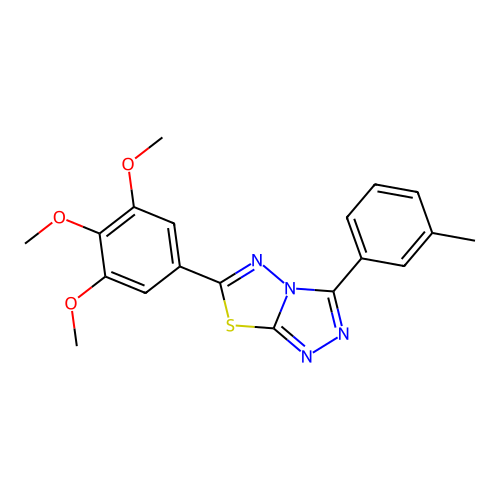 3-(3-methylphenyl)-6-(3,4,5-trimethoxyphenyl)-[1,2,4]triazolo[3,4-b][1,3,4]thiadiazole structure