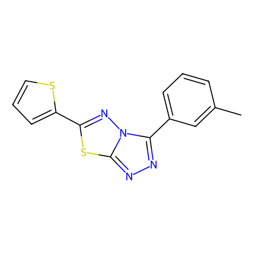 3-(3-Methylphenyl)-6-thiophen-2-yl-[1,2,4]triazolo[3,4-b][1,3,4]thiadiazole structure