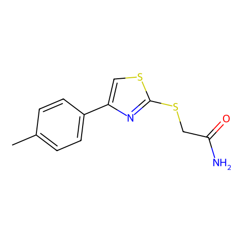 2-{[4-(4-Methylphenyl)-1,3-thiazol-2-yl]sulfanyl}acetamide structure