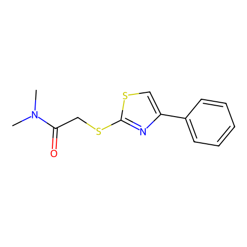 N,N-dimethyl-2-[(4-phenyl-1,3-thiazol-2-yl)sulfanyl]acetamide structure