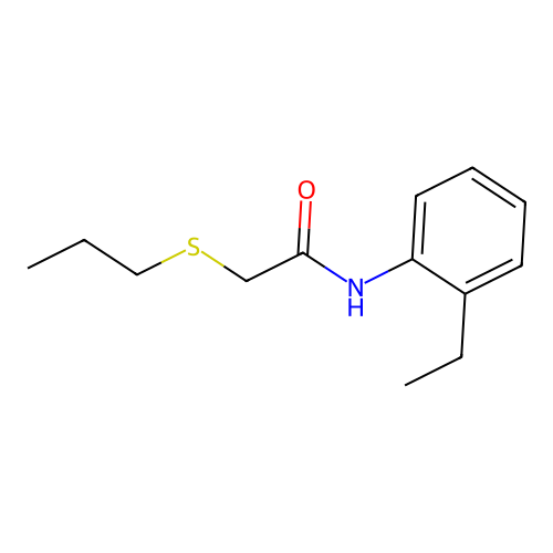 N-(2-ethylphenyl)-2-propylsulfanylacetamide structure