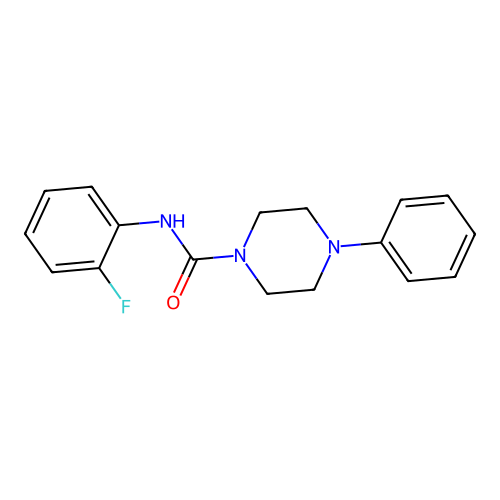 N-(2-fluorophenyl)-4-phenylpiperazine-1-carboxamide structure