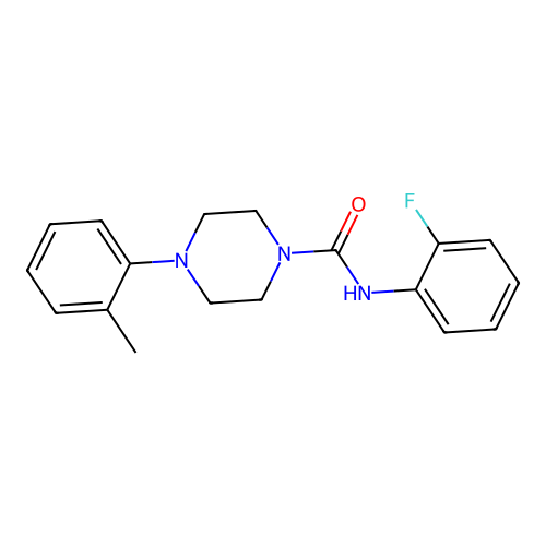 N-(2-fluorophenyl)-4-(2-methylphenyl)-1-piperazinecarboxamide structure