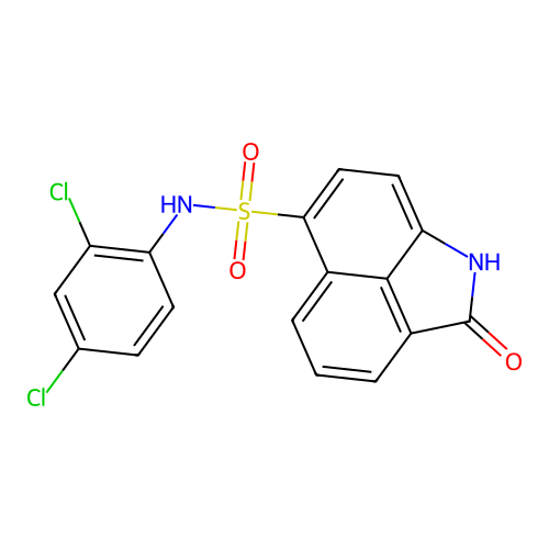 N-(2,4-dichlorophenyl)-2-oxo-1,2-dihydrobenzo[cd]indole-6-sulfonamide structure