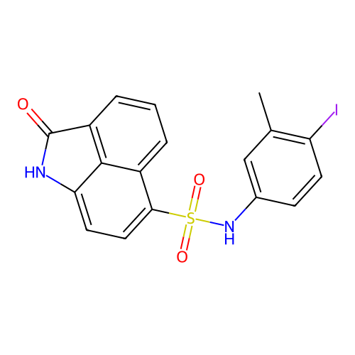N-(4-iodo-3-methylphenyl)-2-oxo-1,2-dihydrobenzo[cd]indole-6-sulfonamide structure
