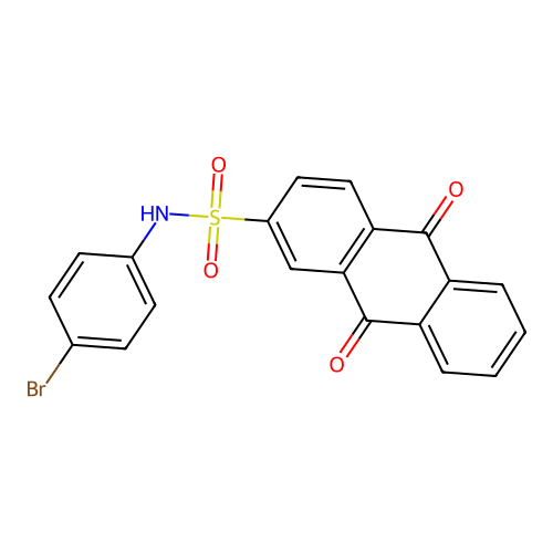N-(4-bromophenyl)-9,10-dioxo-9,10-dihydroanthracene-2-sulfonamide structure