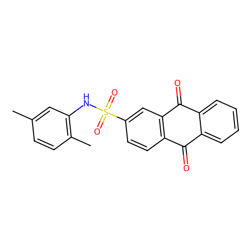 N-(2,5-dimethylphenyl)-9,10-dioxo-9,10-dihydroanthracene-2-sulfonamide structure