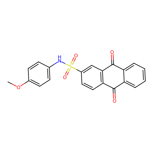 N-(4-methoxyphenyl)-9,10-dioxo-9,10-dihydroanthracene-2-sulfonamide structure
