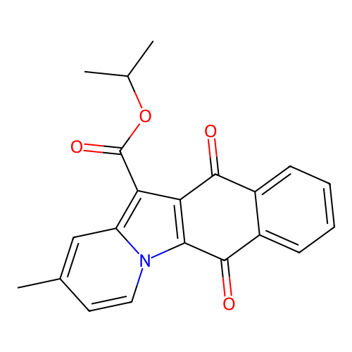 Propan-2-yl 2-methyl-6,11-dioxonaphtho[2,3-b]indolizine-12-carboxylate structure