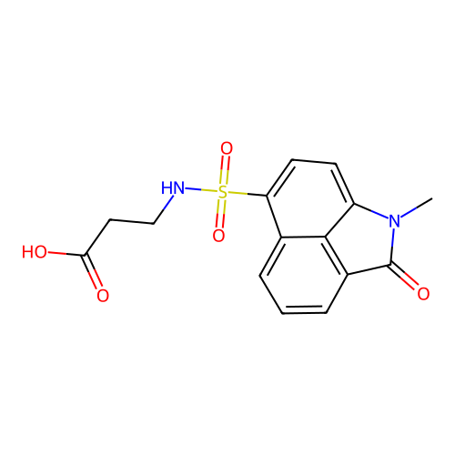 3-(1-Methyl-2-oxo-1,2-dihydro-benzo[cd]indole-6-sulfonylamino)-propionic acid structure