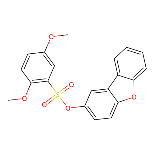 Dibenzofuran-2-yl 2,5-dimethoxybenzenesulfonate structure