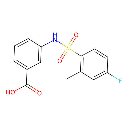 3-{[(4-Fluoro-2-methylphenyl)sulfonyl]amino}benzoic acid structure
