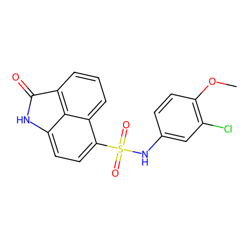 N-(3-chloro-4-methoxyphenyl)-2-oxo-1,2-dihydrobenzo[cd]indole-6-sulfonamide structure