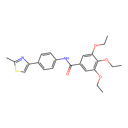 3,4,5-triethoxy-N-[4-(2-methyl-1,3-thiazol-4-yl)phenyl]benzamide structure