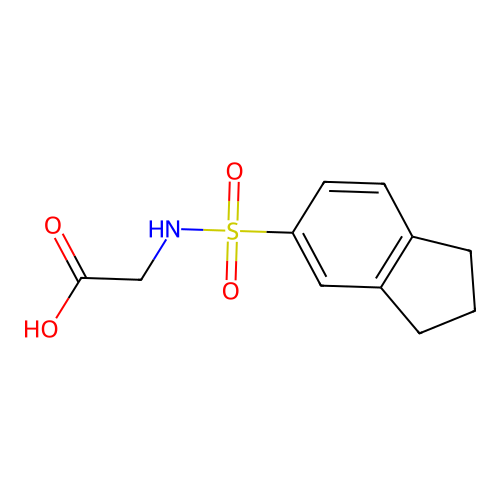 2-(2,3-dihydro-1H-indene-5-sulfonamido)acetic acid structure