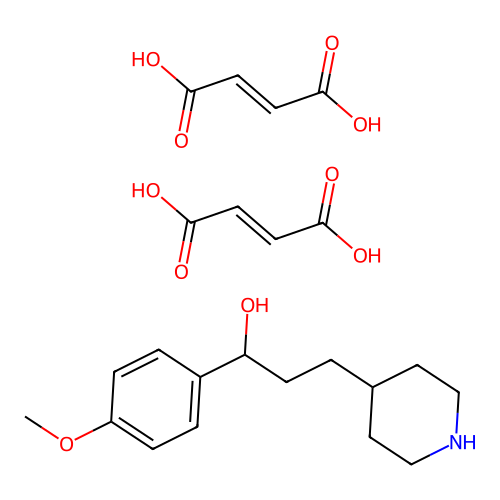 4-Piperidinepropanol, alpha-(4-methoxyphenyl)-, (E)-2-butenedioate (1:2) (salt) structure