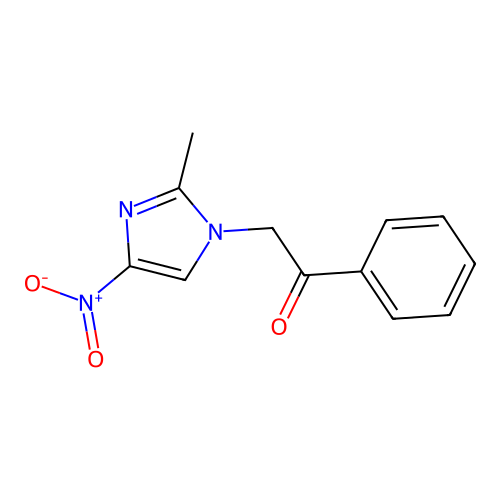 2-(2-methyl-4-nitro-1H-imidazol-1-yl)-1-phenylethan-1-one structure