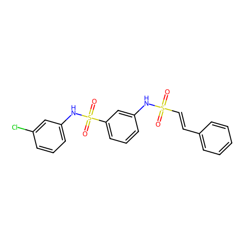 N-(3-chlorophenyl)-3-(2-phenylethenesulfonamido)benzene-1-sulfonamide structure