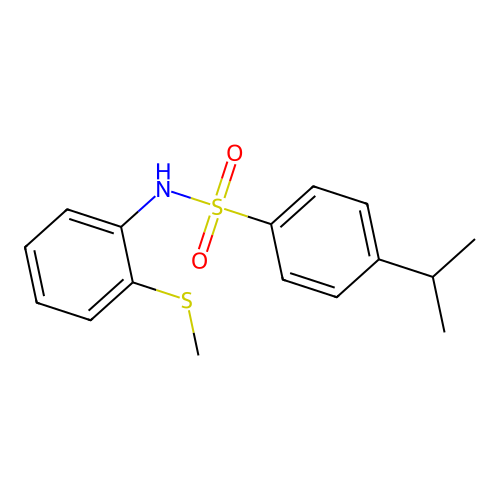 4-isopropyl-N-[2-(methylsulfanyl)phenyl]benzenesulfonamide structure