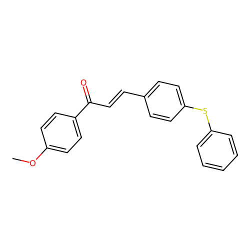(E)-1-(4-methoxyphenyl)-3-(4-phenylsulfanylphenyl)prop-2-en-1-one structure