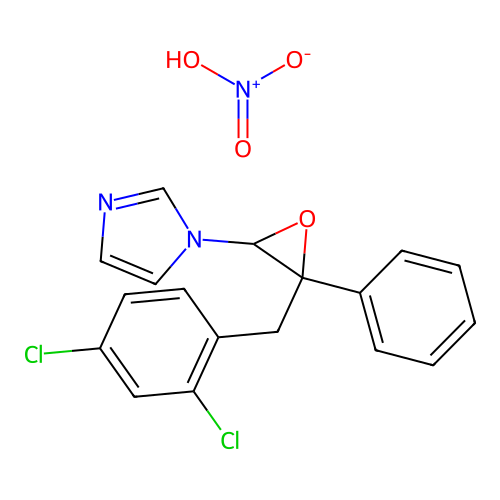 1H-Imidazole, 1-(3-((2,4-dichlorophenyl)methyl)-3-phenyloxiranyl)-, mononitrate structure