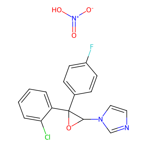1H-Imidazole, 1-(3-(2-chlorophenyl)-3-(4-fluorophenyl)oxiranyl)-, mononitrate structure
