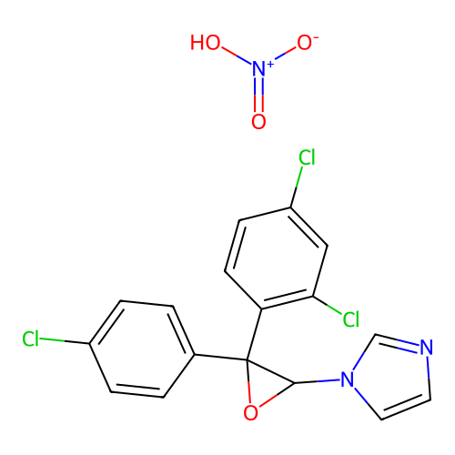 1-(3-(4-Chlorophenyl)-3-(2,4-dichlorophenyl)oxiranyl)-1H-imidazole mononitrate structure