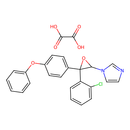 1H-Imidazole, 1-(3-(2-chlorophenyl)-3-(4-phenoxyphenyl)oxiranyl)-, ethanedioate structure