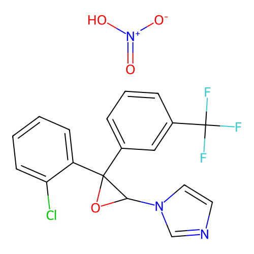 1-(3-(2-Chlorophenyl)-3-(3-trifluoromethyl)phenyloxiranyl)-1H-imidazole mononitrate structure
