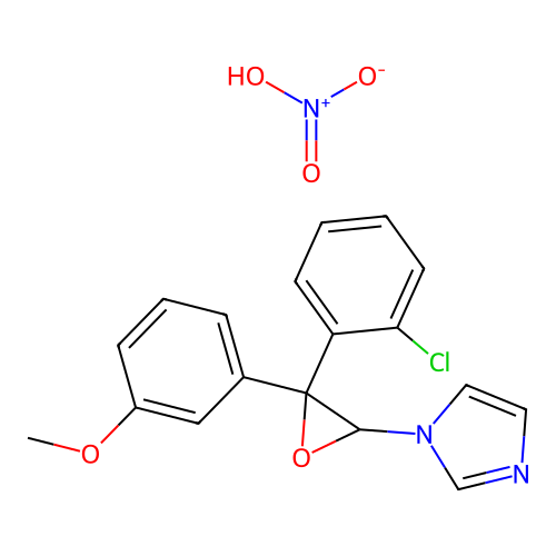1H-Imidazole, 1-(3-(2-chlorophenyl)-3-(3-methoxyphenyl)oxiranyl)-, mononitrate structure