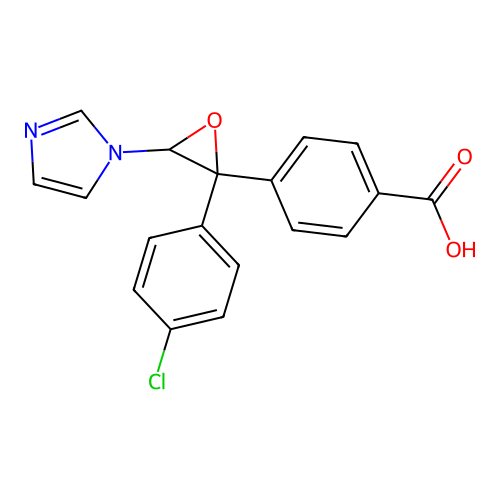 Benzoic acid, 4-(2-(4-chlorophenyl)-3-(1H-imidazol-1-yl)oxiranyl)- structure