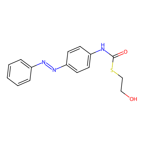 S-(2-Hydroxyethyl) {4-[(E)-phenyldiazenyl]phenyl}carbamothioate structure