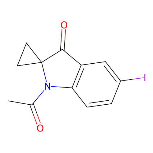 Spiro(cyclopropane-1,2'(2H)-indol)-3'(1'H)-one, 1'-acetyl-5'-iodo- structure
