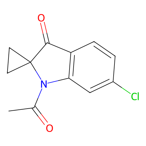 Spiro(cyclopropane-1,2'-(2H)indol)-3'(1'H)-one, 1'-acetyl-6'-chloro- structure