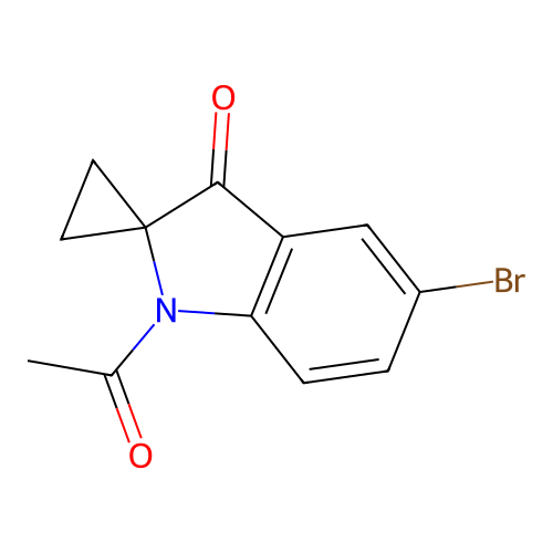 Spiro(cyclopropane-1,2'(2H)-indol)-3'(1'H)-one, 1'-acetyl-5'-bromo- structure