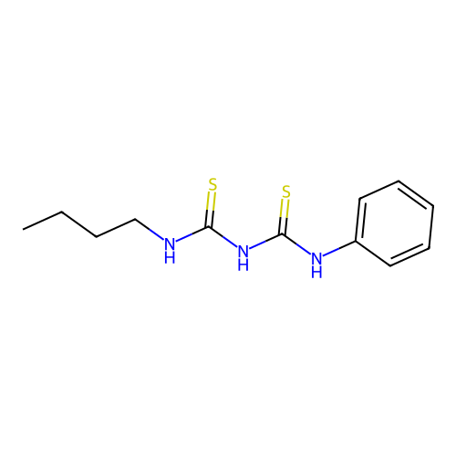 Biuret, 1-butyl-5-phenyl-2,4-dithio- structure