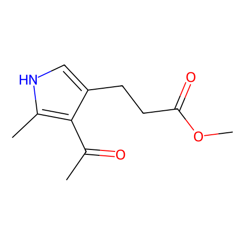 1H-Pyrrole-4-propanoic acid, 3-acetyl-2-methyl-, methyl ester structure