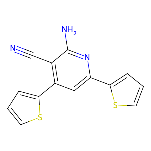 2-Amino-4,6-di(2-thienyl)nicotinonitrile structure